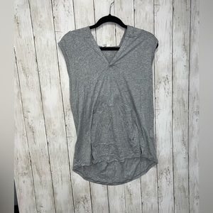 Under Armour Heat Gear Loose Fit Hooded Tank V Neck Grey Size Large Cooling